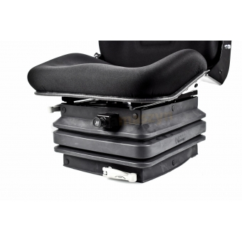  Fotel siedzenie ciągnikowe pneumatyczne komfortowe materiałowe  MONTANA- czarne (PŁYWAJĄCE)